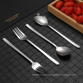 Kitchenware high quality long handle spoon fork stainless steel cutlery korean flatware set spoons